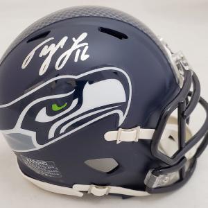 TYLER LOCKETT AUTOGRAPHED SEAHAWKS SPEED MINI HELMET IN SILVER MCS HOLO 182260 Free Shipping Deals