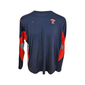 John Desko Syracuse University Men's Lacrosse Nike Navy/Grey/Orange Arch Logo Long Sleeve Workout Shirt (Size XXL) Cheap Sale Brand New Unisex