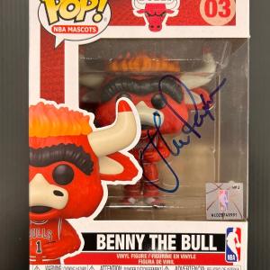John Paxson Signed Funko Pop Benny the Bull PSA/DNA Bulls Auto Outlet Free Shipping Authentic