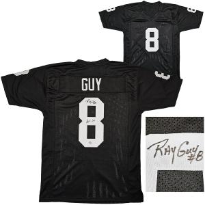 OAKLAND RAIDERS RAY GUY AUTOGRAPHED BLACK JERSEY "HOF '14" BECKETT BAS QR 212446 Extremely Cheap Online