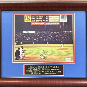 Nolan Ryan Signed 8x10 Framed Photo Rangers 6th No Hitter Mint Autograph SGC COA Buy Cheap Websites