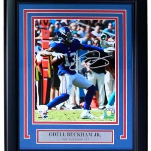 Odell Beckham Jr. Signed Framed 8x10 New York Giants Pass Photo JSA ITP With Paypal Sale Online