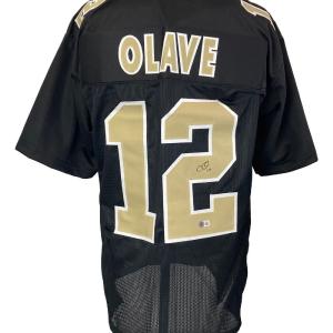 Chris Olave New Orleans Signed Black Football Jersey BAS Outlet Supply