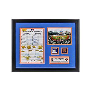 Citi Field New York Mets Opening Day Lineup Card, Game Used Base & Dirt Collage Original Online