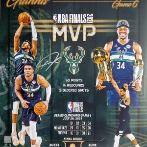 GIANNIS ANTETOKOUNMPO AUTOGRAPHED 16X20 PHOTO FINALS COLLAGE BECKETT 197441 Buy Cheap Explore