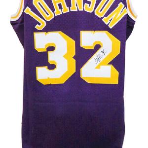 Magic Johnson Signed LA Lakers Purple Mitchell & Ness NBA Basketball Jersey - SS Discount Tumblr