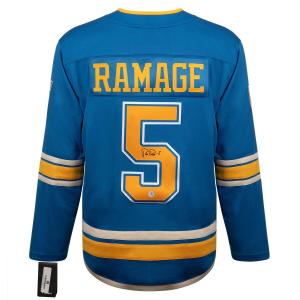 Rob Ramage Signed St Louis Blues Blue Fanatics Breakaway Jersey Free Shipping For Nice