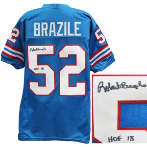 Robert Brazile (Houston Oilers) Signed Blue T/B Custom Jersey w/HOF'18 - SS Discount From China