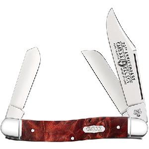 10419 RED/ORANGE MAPLE BURL WOOD STOCKMAN - CASE SELECT Limited Edition