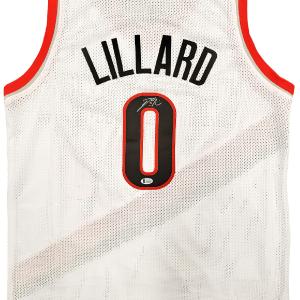 PORTLAND TRAIL BLAZERS DAMIAN LILLARD AUTOGRAPHED WHITE JERSEY BECKETT 195902 Cheap Pice Discount Authentic