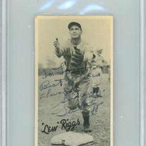 Lew Riggs Autographed 3.5x5.5 Photo Reds, Dodgers "To Loren" Beckett #10837222 Free Shipping For Sale
