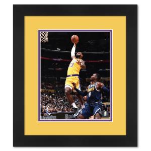 LeBron James Los Angeles Lakers Photo Professionally Framed 13 x16 High Quality Black Frame with Team Colors Matting Outlet Amazon