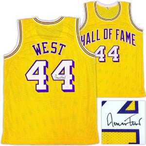 LOS ANGELES LAKERS JERRY WEST AUTOGRAPHED YELLOW JERSEY BECKETT BAS QR 221334 Outlet Hot Sale