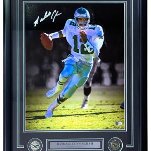 Randall Cunningham Signed Framed 16x20 Eagles White Jersey Photo BAS Cheap View