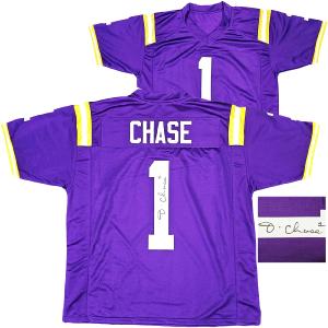 LSU TIGERS JA'MARR CHASE AUTOGRAPHED PURPLE JERSEY BECKETT BAS WITNESS 220609 Discount From China