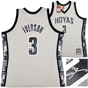 HOYAS ALLEN IVERSON AUTOGRAPHED AUTHENTIC M&N 1995-96 COLLEGE JERSEY XL BECKETT Outlet 2025 Newest