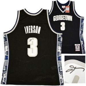 HOYAS ALLEN IVERSON AUTOGRAPHED AUTHENTIC M&N 1995-96 COLLEGE JERSEY XL BECKETT Buy Cheap For Nice