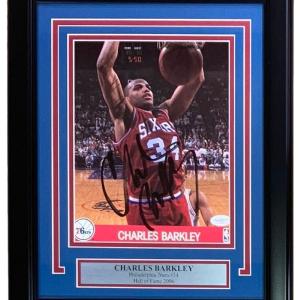 Charles Barkley Signed Framed 8x10 Philadelphia 76ers Photo JSA For Nice Online