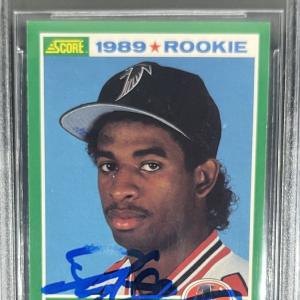 Deion Sanders Signed 1989 Score #246 (AS IS) Atlanta Falcons Card Beckett 40834 Discount Huge Surprise