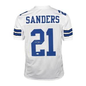 Deion Sanders Signed Pro-Edition Dallas White Football Jersey (Beckett) Sale Manchester Great Sale