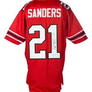 Deion Sanders Signed Custom Red Pro Style Football Jersey BAS ITP Buy Cheap With Paypal