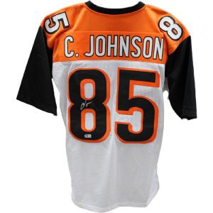 Chad Johnson Autographed/Signed Pro Style White Jersey Beckett 44099 Low Cost