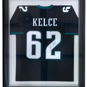 Jason Kelce Philadelphia Signed Framed Black Football Jersey PSA ITP Hologram Outlet Collections