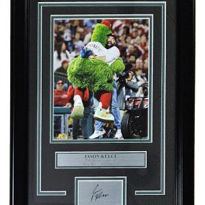 Jason Kelce Framed 8x10 Phanatic Hug Photo w/ Laser Engraved Signature 2025 Newest