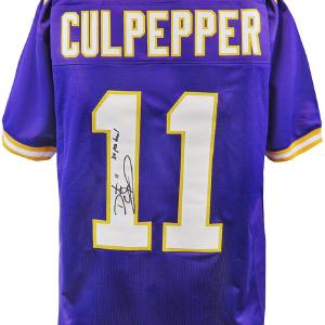 Daunte Culpepper Signed Purple T/B Custom Football Jersey w/3x Pro Bowl (SS COA) Visit