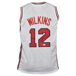 Dominique Wilkins Signed USA Olympic Pro White Basketball Jersey (JSA) Outlet View