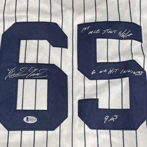 Domingo German Yankees signed No Hitter Rookie STAT MLB Debut Pg jersey Auto BAS Free Shipping Cost