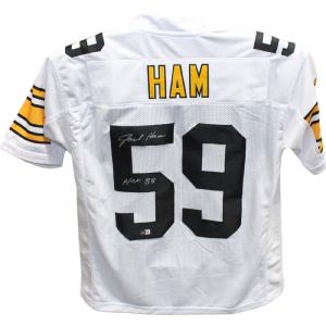Jack Ham Autographed/Signed Pro Style White Jersey Beckett 42733 Cheap Fashionable
