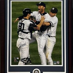 Derek Jeter Rivera Posada Signed 16x20 Framed 1999 WS Photo Auto Steiner COA HOF Best Wholesale For Sale