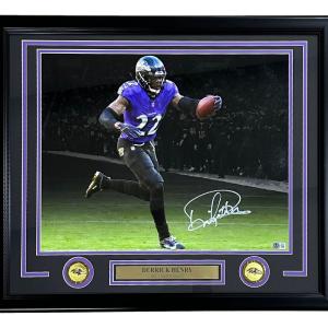 Derrick Henry Signed Framed 16x20 Baltimore Ravens Purple Jersey Photo BAS Sast For Sale