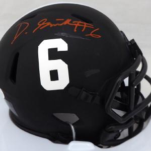 DeVonta Smith Autographed Alabama Eclipse Black Mini Helmet (Scratch) Beckett Original Online