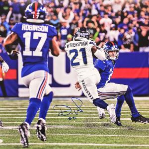 DEVON WITHERSPOON AUTOGRAPHED 16X20 PHOTO SEAHAWKS PICK 6 INT MCS 221346 Best For Sale