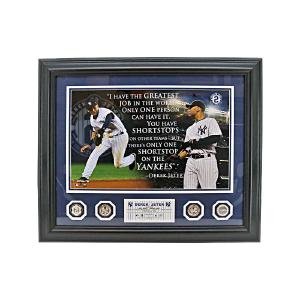 Derek Jeter New York Yankees Photo Framed Shortstop Quote Silver Coin Highland Mint Collage LE #24/222 Very Cheap Pice