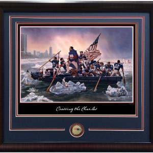 crossing the charles 16x20 photo Lithograph Patriots framed CoinTom Brady MVP Cheap Sale Low Cost