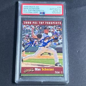 2008 Multi-ad PCL Top Prospects #36 Max Scherzer Signed Card PSA Slabbed Auto 10 Discount Ebay