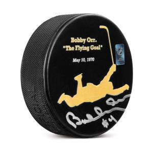 Bobby Orr Signed Boston Bruins Flying Goal Puck Clearance Pre Order