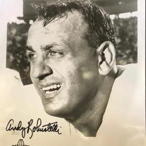 Andy Robustelli Autographed 8x10 Football Photo Free Shipping Top Quality