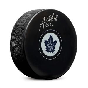 Anthony Stolarz Autographed Toronto Maple Leafs Hockey Puck Outlet Original