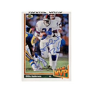 1991 Upper Deck Ottis Anderson Team MVP Autograp Signature Giants Discount Best Seller