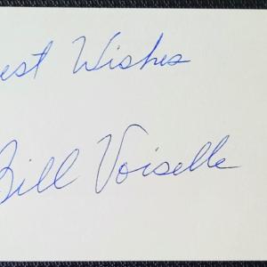 Bill Voiselle New York Giants (MLB) Vintage Signed and Inscribed "Best Wishes" 3x5 Index Card  in a Black Frame (SOP) Buy Cheap Low Shipping