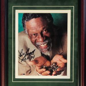 Bill Russell "HOF 74" Autographed Framed 11 Rings 8x10 Photo Shop For Sale