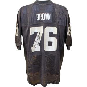 Bob Brown Signed Oakland Raiders Reebok Black L Jersey HOF BAS 48475 For Nice Cheap Price