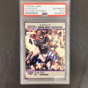 1990 NFL Pro Set #86 Alan Page Signed Card PSA AUTO Slabbed Vikings Buy Cheap Big Discount