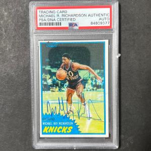 1980-81 TOPPS #27 Michael Ray Richardson Signed Card AUTO PSA Slabbed Knicks Cheap Sale Looking For