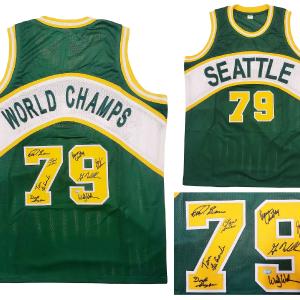 1978-79 NBA CHAMP SUPERSONICS AUTOGRAPHED GREEN JERSEY 8 SIGS BROWN MCS 145850 Cheap Sale Footlocker Finishline