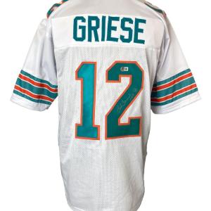 Bob Griese Miami Signed White Football Jersey HOF 90 BAS Cheap Low Shipping